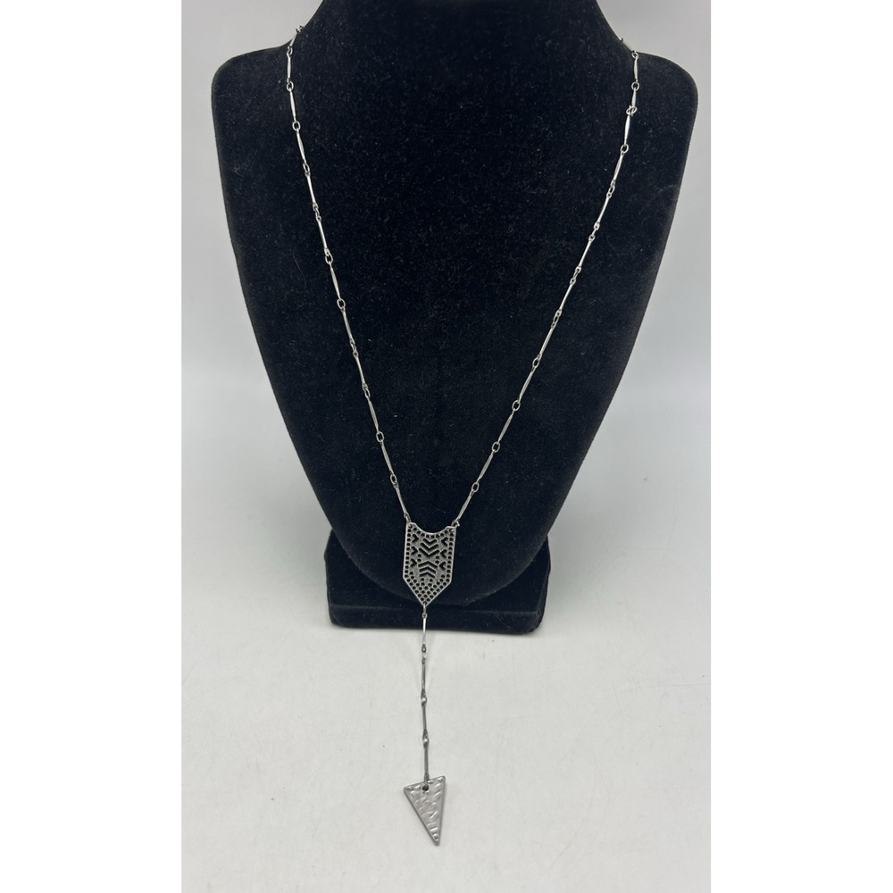 American Eagle Necklace Y Drop Silver-tone Tribal Chevron Arrow Pendant 22~23.5"